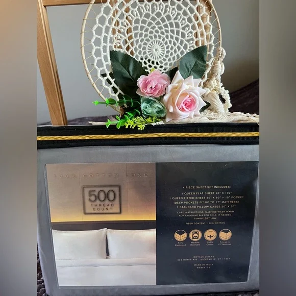 100% Cotton Luxe Queen Sheet Set 500 TC - Picture 2 of 6